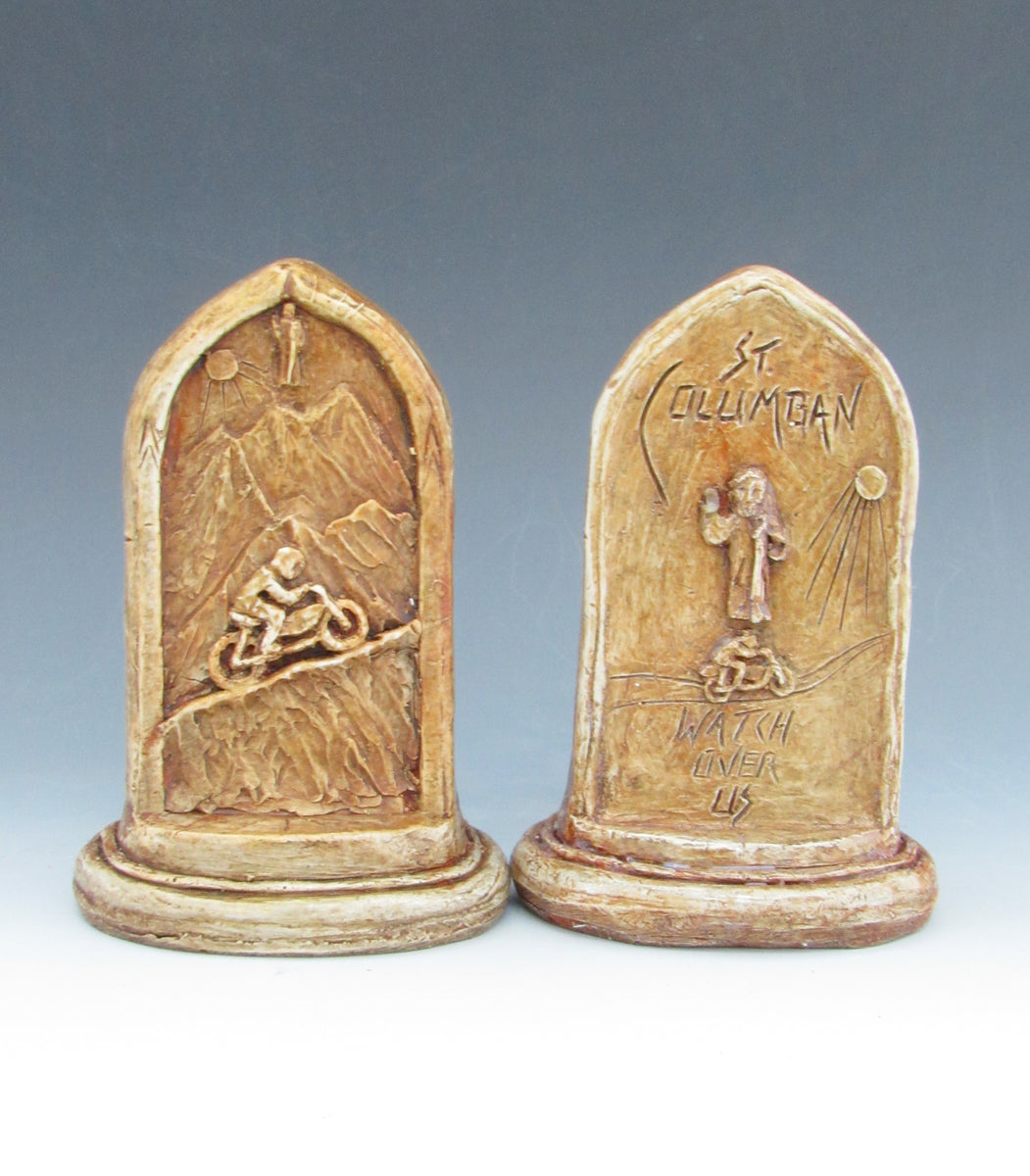 Patron/Protector of Motorcyclists St. Columban, Handcarved Statue