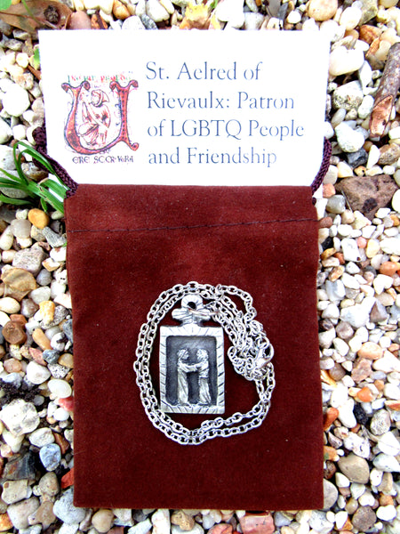 St. Aelred of Rievaulx: Patron of LGBTQ People and Friendship, Handmade Medal on Chain