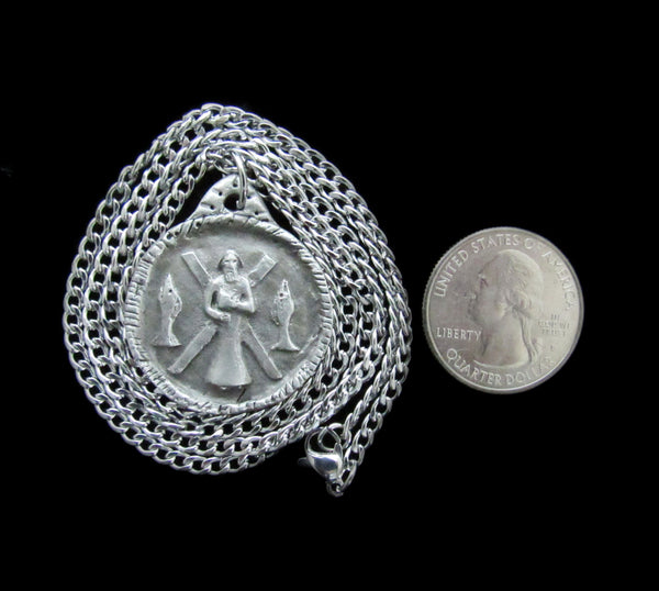 St. Andrew Medal on Chain: Patron of Fishermen, Golfers, Scotland