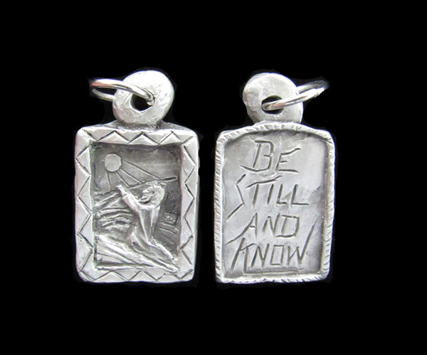 Be Still and Know: Letting Anxiety & Worry Fall Away, Trusting; Hand-carved Medal