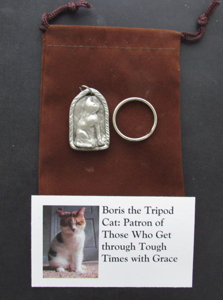 Boris the Tripod Cat: Patron of Those Who Get through Tough Times with Grace, Handmade Medal