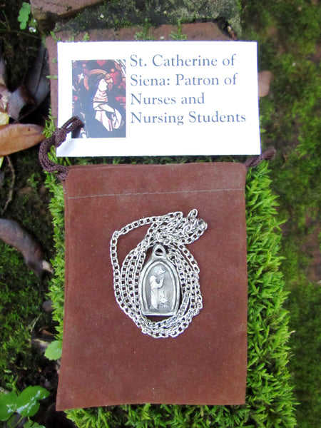 St Catherine of Siena, Patron of Nurses and Nursing Students, Handmade Necklace