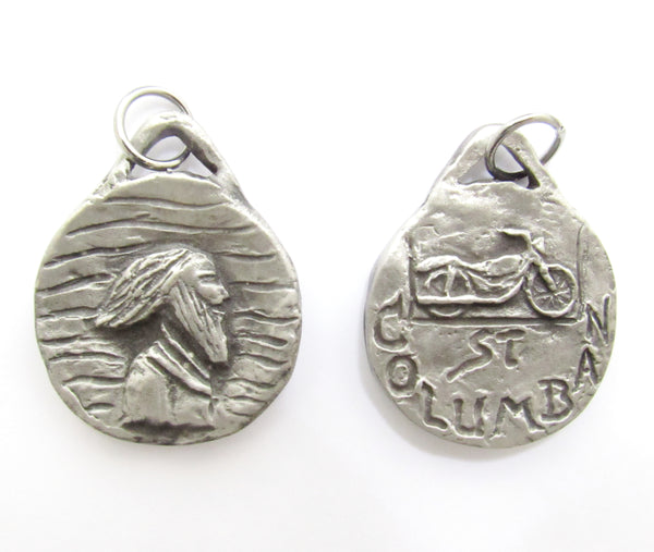 St Columban, Patron / Protector of Motorcyclists, Handmade Medal