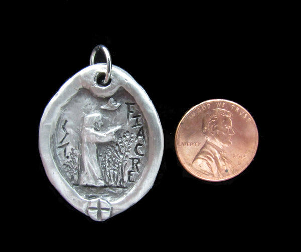 Handmade Medal of St. Fiacre, Patron of Taxi and Delivery Drivers