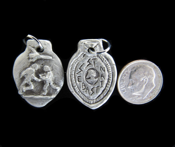 Patron Saint and Protector of Football and Rugby Players and Coaches: St. Sebastian; Handmade Medal