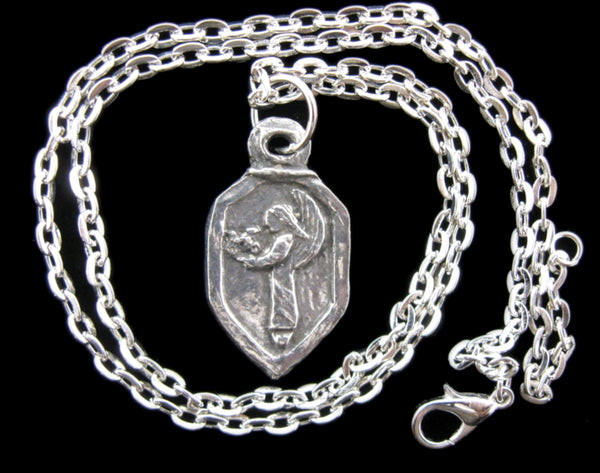 Guardian Angel of Bicyclists, Handmade Medal on Chain