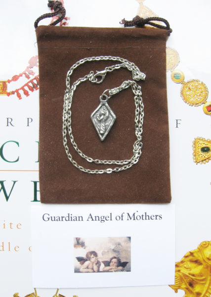 Guardian Angel of Mothers, Handmade Medal on Chain