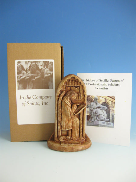 St. Isidore of Seville: Patron of Internet Technology Professionals, Scholars, Scientists; Handmade Statue