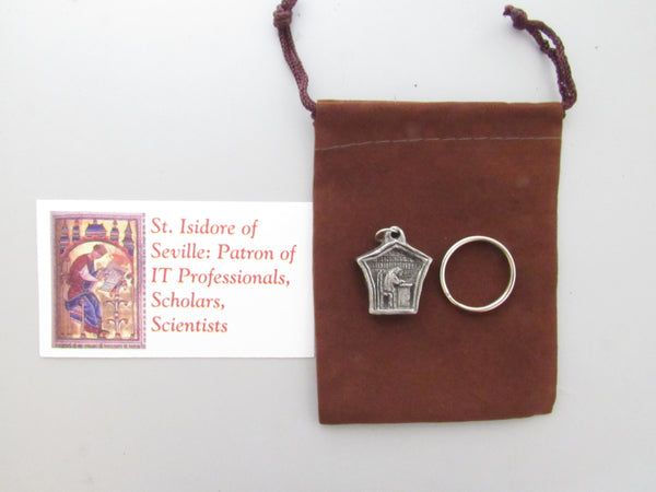 Handmade Medal of St. Isidore of Seville, Patron of IT Professionals, Scholars, Scientists