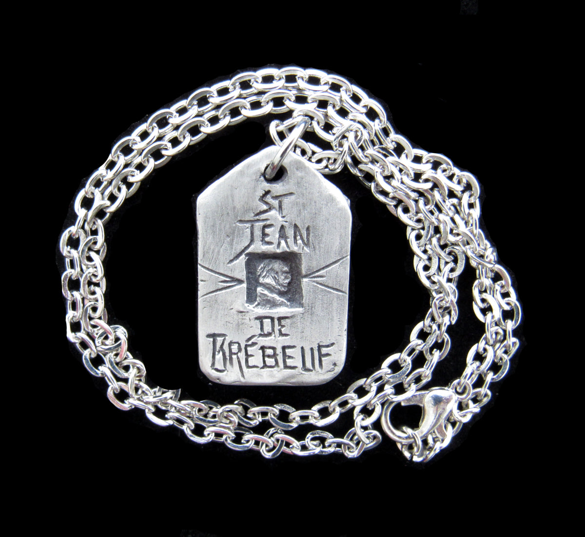 Patron of Lacrosse Players St. Jean de Brébeuf, Handmade Medal on Cha