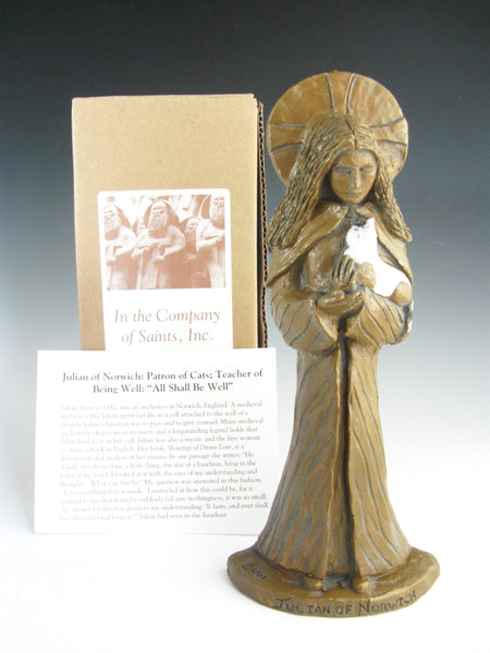 Julian of Norwich, Patron of Cats and Contemplatives: Handmade Statue