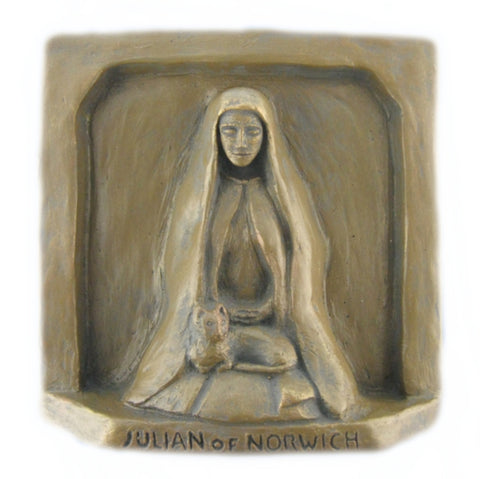 Handmade Julian of Norwich Statue: Patron of Cats / "All Shall Be Well"