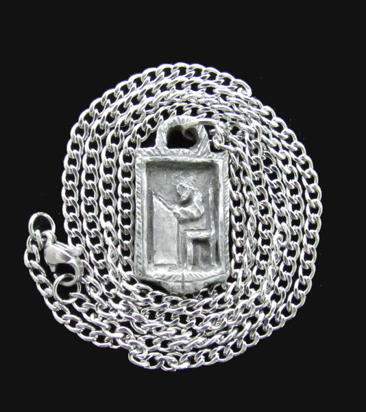 St. Luke: Patron of Physicians and Medical Students; Handmade Medal on Chain