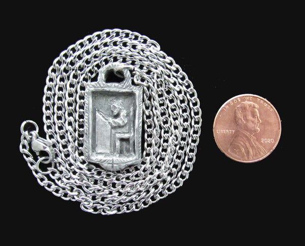 St. Luke: Patron of Physicians and Medical Students; Handmade Medal on Chain