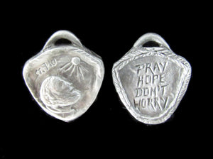 Handmade Medal of  Padre Pio:  "Pray, Hope, Don't Worry";  a Message of Assurance and Encouragement