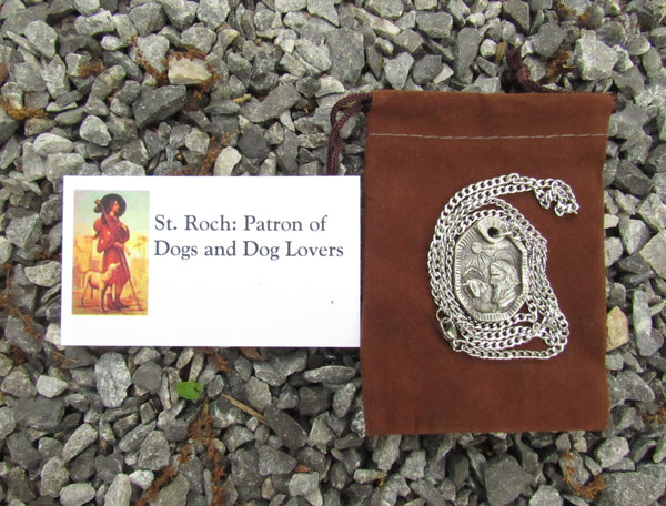 Patron Saint of Dogs and Dog Lovers: Handmade St Roch Medal (large size) on Chain