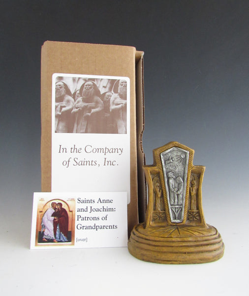 Saints Anne and Joachim: Patrons of Grandparents, Handmade Statue with Scroll
