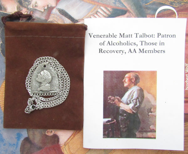 Venerable Matt Talbot: Patron of Alcoholics, Those in Recovery, AA Members; Handmade Medal on Chain
