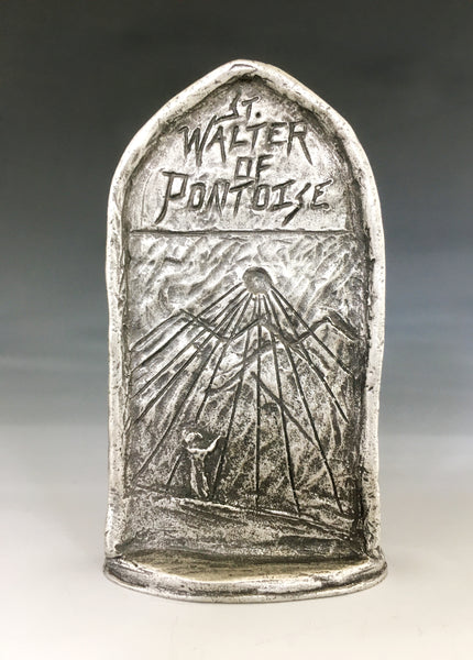 Patron of Those with Stressful Jobs: St. Walter of Pontoise; Handmade Desktop Pewter Statue