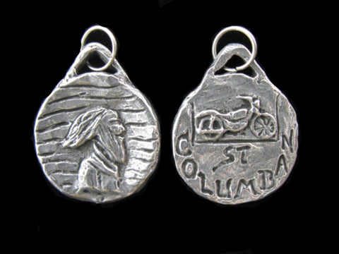 St Columban, Patron / Protector of Motorcyclists, Handmade Medal