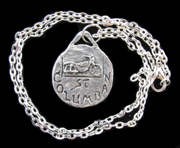 St Columban, Patron / Protector of Motorcyclists, Handmade Medal on Chain